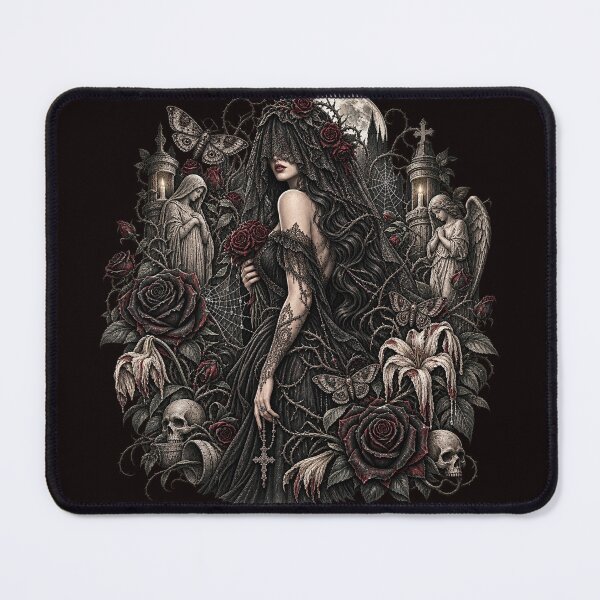 Item preview, Gothic Widow Black Roses Dark Botanical Art designed and sold by TheInkRaven.
