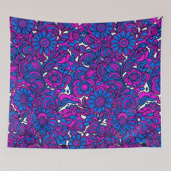 Item preview, Vibrant Blue And Magenta Floral Seamless Pattern designed and sold by Owcomm.