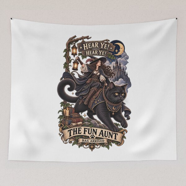 Item preview, Funny Hear Ye Hear Ye The Fun Aunt Has Arrived Knight Cat designed and sold by CirceRavens.