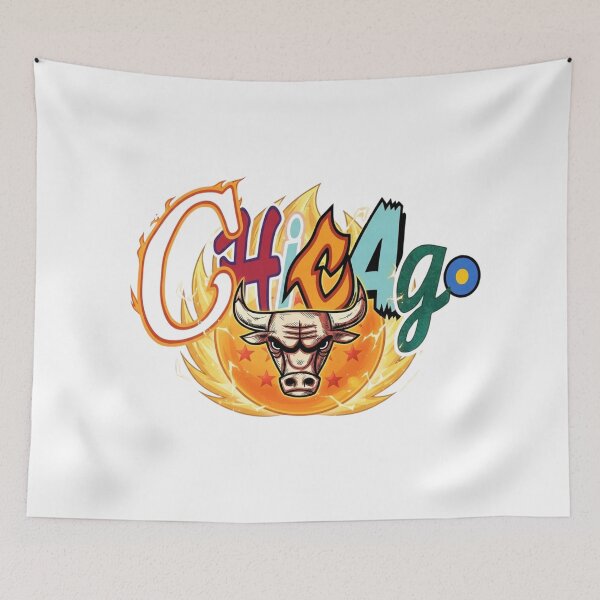Item preview, Fiery Chicago Bull Graffiti Dragon Ball Graphic designed and sold by BlasiseDS.