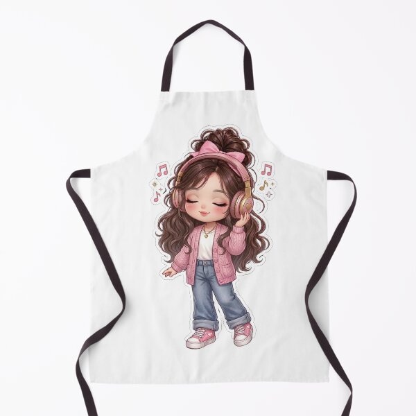Item preview, Cute Kawaii Chibi Girl with headphones  designed and sold by Sidra digital art 8277237.
