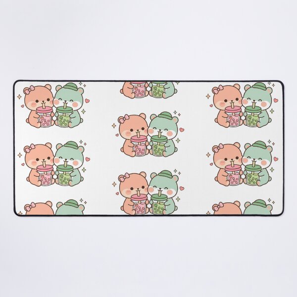 Item preview, Kawaii Cute Boba Bears Sharing Bubble Tea designed and sold by Cuddly-Critters.