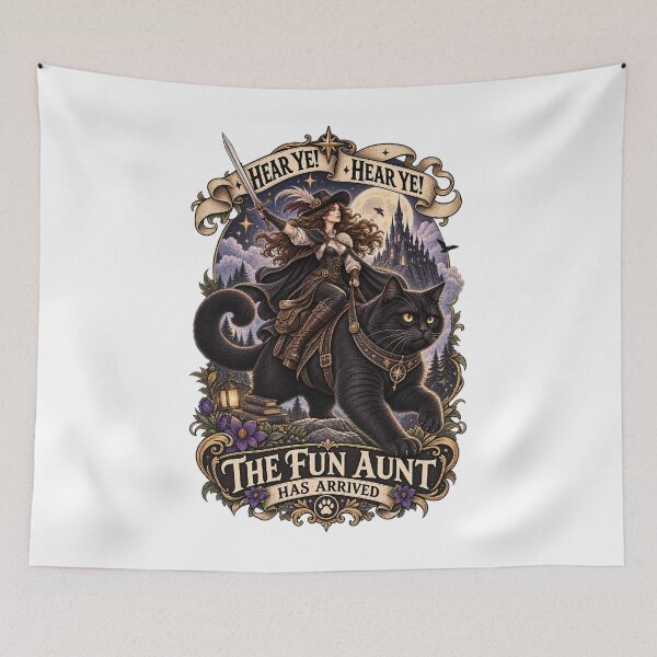 Item preview, Funny Hear Ye Hear Ye The Fun Aunt Has Arrived Knight Cat designed and sold by CirceRavens.