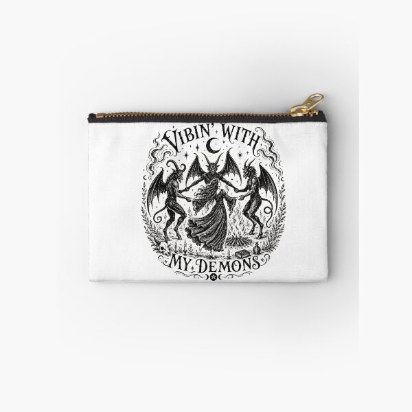 Item preview, Vibin' With My Demons - Vintage Witch Dancing With Demons Woodcut designed and sold by Neurospicy Trolls.