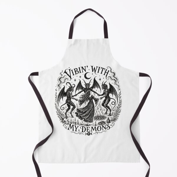 Item preview, Vibin' With My Demons - Vintage Witch Dancing With Demons Woodcut designed and sold by Neurospicy Trolls.