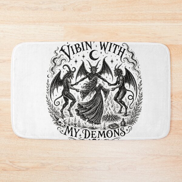Item preview, Vibin' With My Demons - Vintage Witch Dancing With Demons Woodcut designed and sold by Neurospicy Trolls.