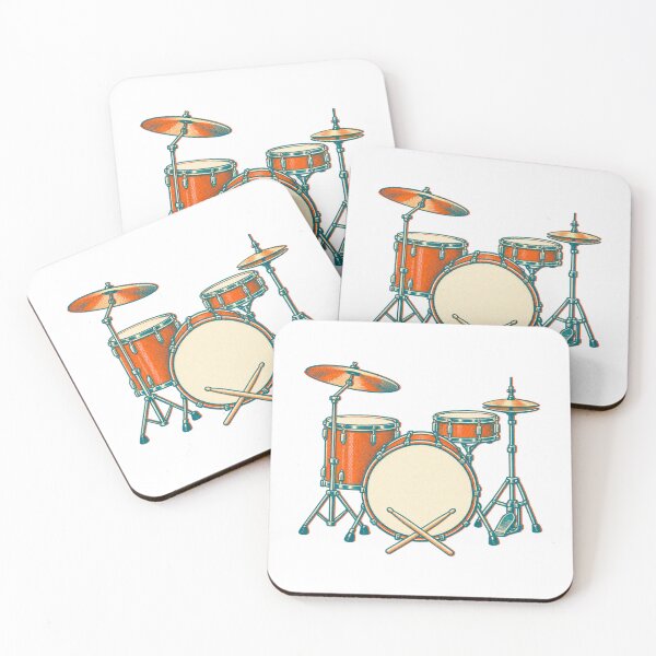 Item preview, Retro Drum Kit and Crossed Sticks for Drummers designed and sold by eignvalue.