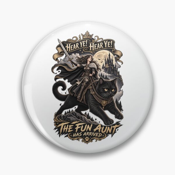 Item preview, Funny Hear Ye Hear Ye The Fun Aunt Has Arrived Knight Cat designed and sold by CirceRavens.
