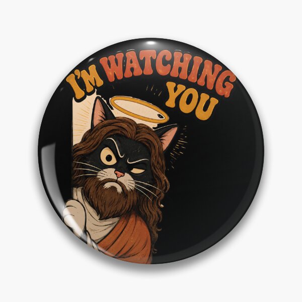Item preview, Jesus Cat I'm Watching You Funny Sarcastic Cat Meme designed and sold by Retro Whiskers.
