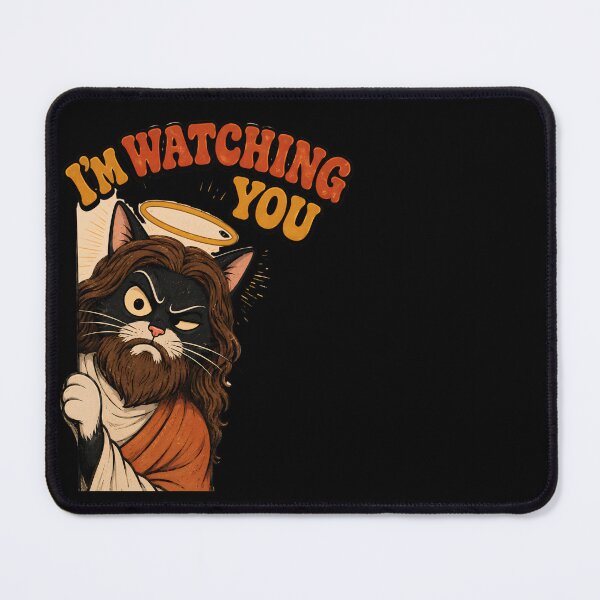 Item preview, Jesus Cat I'm Watching You Funny Sarcastic Cat Meme designed and sold by Retro Whiskers.