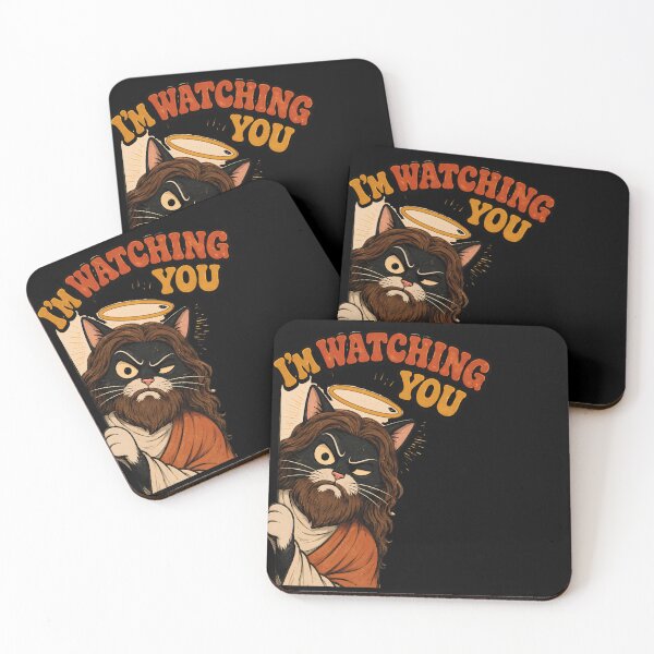 Item preview, Jesus Cat I'm Watching You Funny Sarcastic Cat Meme designed and sold by Retro Whiskers.