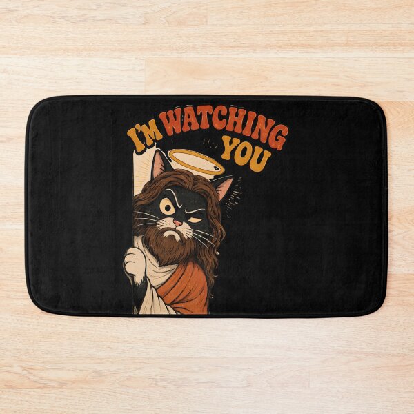 Item preview, Jesus Cat I'm Watching You Funny Sarcastic Cat Meme designed and sold by Retro Whiskers.