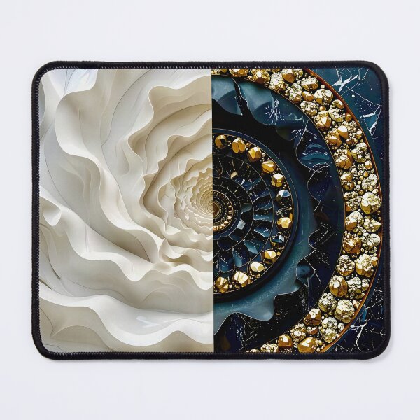 Item preview, Alabaster and Slate Geometric Spiral with Pyrite Accents designed and sold by Vicky Brago-Mitchell®.