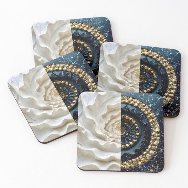 Item preview, Alabaster and Slate Geometric Spiral with Pyrite Accents designed and sold by Vicky Brago-Mitchell®.
