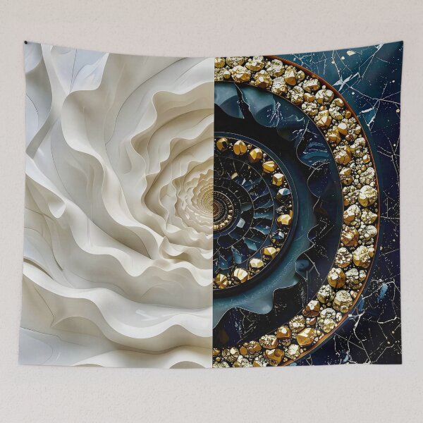 Item preview, Alabaster and Slate Geometric Spiral with Pyrite Accents designed and sold by Vicky Brago-Mitchell®.