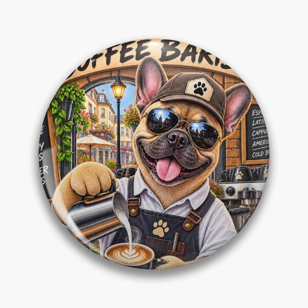Item preview, French Bulldog Barista  Paw-fessional Coffee Lover  Funny Dog Café Design designed and sold by TeeVibeHaus.