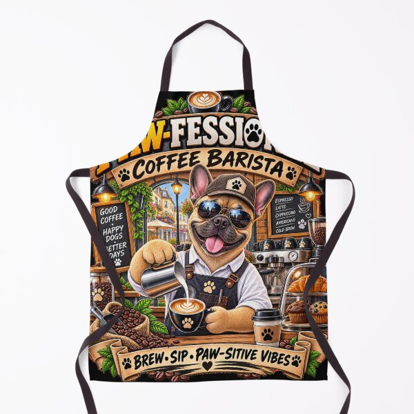 Item preview, French Bulldog Barista  Paw-fessional Coffee Lover  Funny Dog Café Design designed and sold by TeeVibeHaus.
