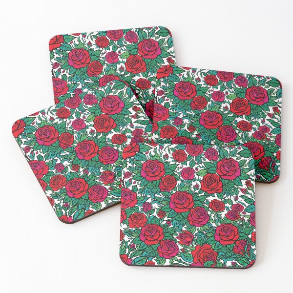 Item preview, Red Roses And Green Leaves Pattern designed and sold by Owcomm.
