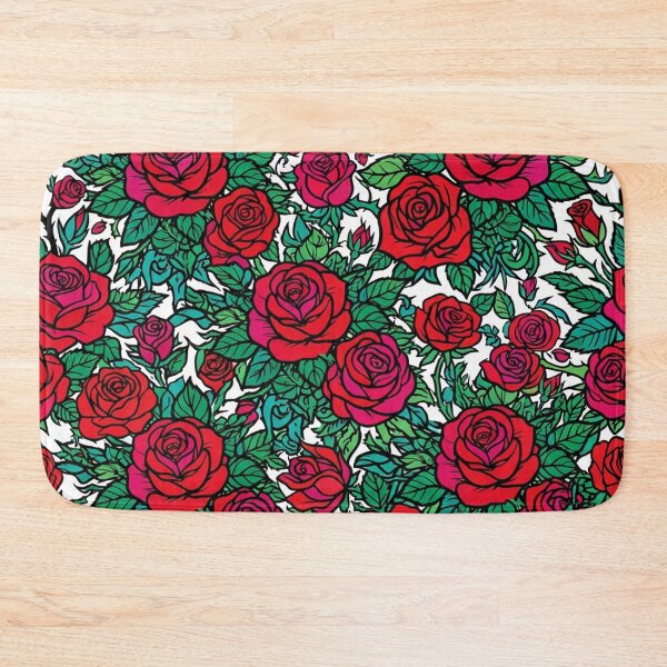 Item preview, Red Roses And Green Leaves Pattern designed and sold by Owcomm.