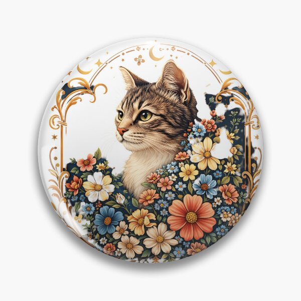 Artikelvorschau, Cottagecore Cat Floral Celestial entworfen und verkauft von BackTWO.