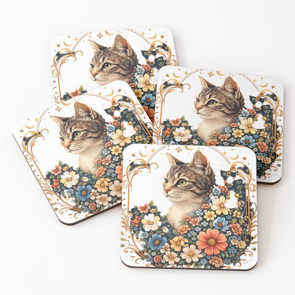 Item preview, Cottagecore Cat Floral Celestial designed and sold by BackTWO.