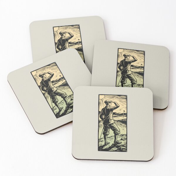 Item preview, Vintage Golfer Woodcut Art Classic Golf Player Linocut Illustration designed and sold by KiwiRider.