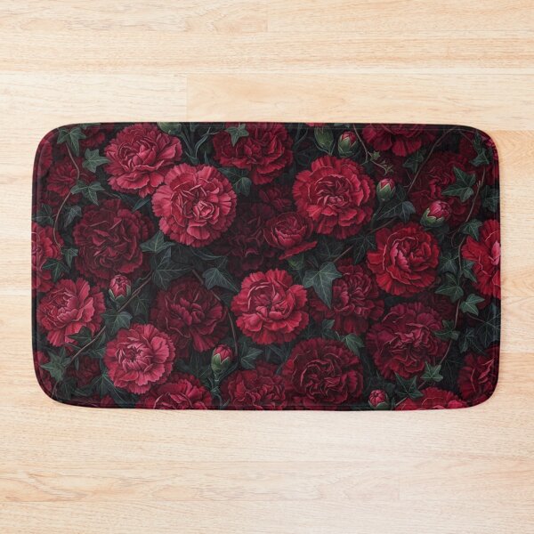 Item preview, Dark Red Carnations and Ivy Pattern designed and sold by Owcomm.