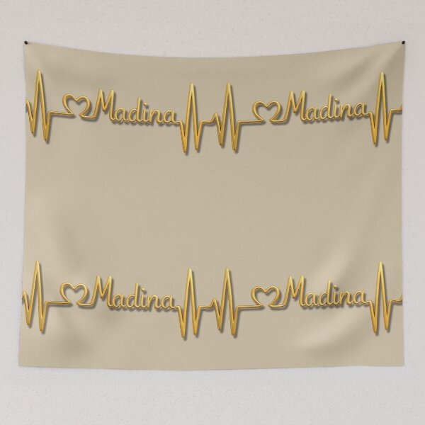 Item preview, Madina Heartbeat Line (V.1) – Islamic City Love Typography Design designed and sold by D-Islamic.