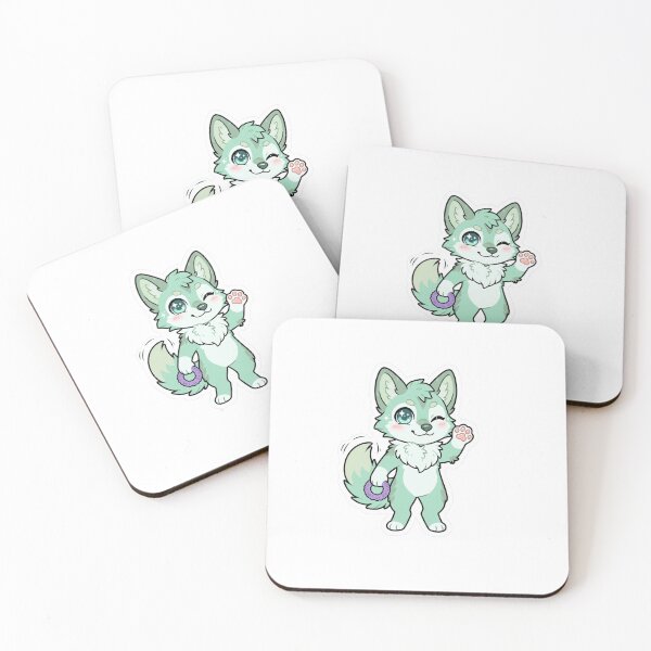 Item preview, Cute Mint Green Fox Sticker | Waving Kawaii Chibi Furry Fox Fursona Art | Fursuit Fandom Gift designed and sold by HOODYBUDSTYLES.