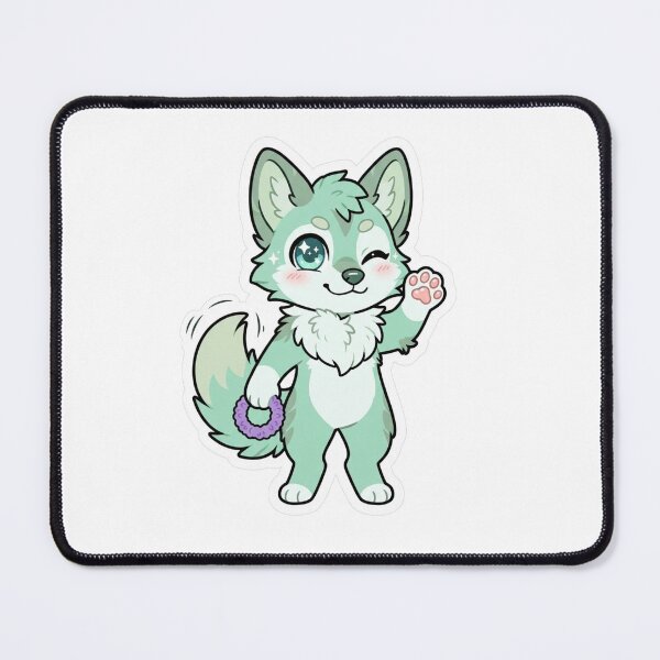Item preview, Cute Mint Green Fox Sticker | Waving Kawaii Chibi Furry Fox Fursona Art | Fursuit Fandom Gift designed and sold by HOODYBUDSTYLES.
