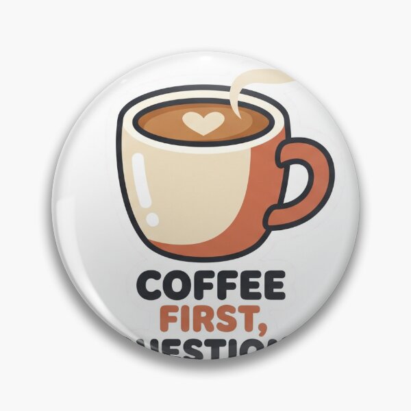 Item preview, Coffee First Questions Later Funny Morning Sticker designed and sold by Ninjacatoff.