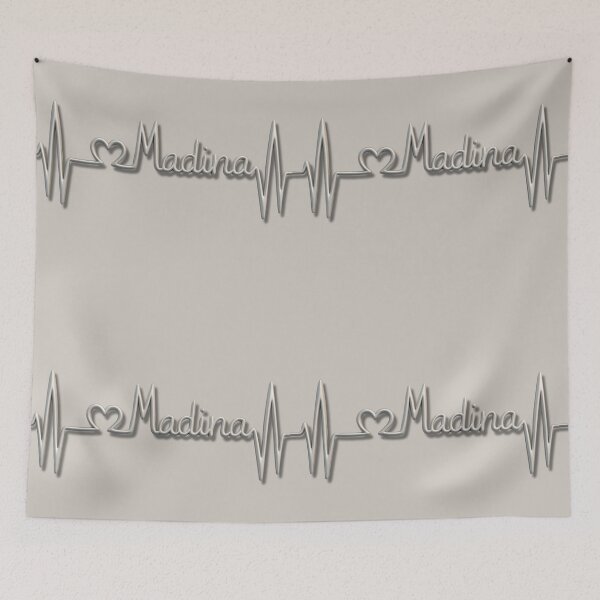 Item preview, Madina Heartbeat Line (V.2) – Islamic City Love Typography Design designed and sold by D-Islamic.