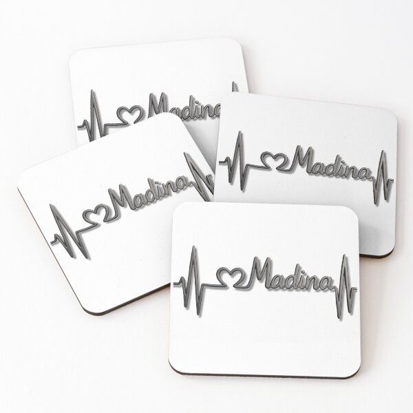Item preview, Madina Heartbeat Line (V.3) – Islamic City Love Typography Design designed and sold by D-Islamic.