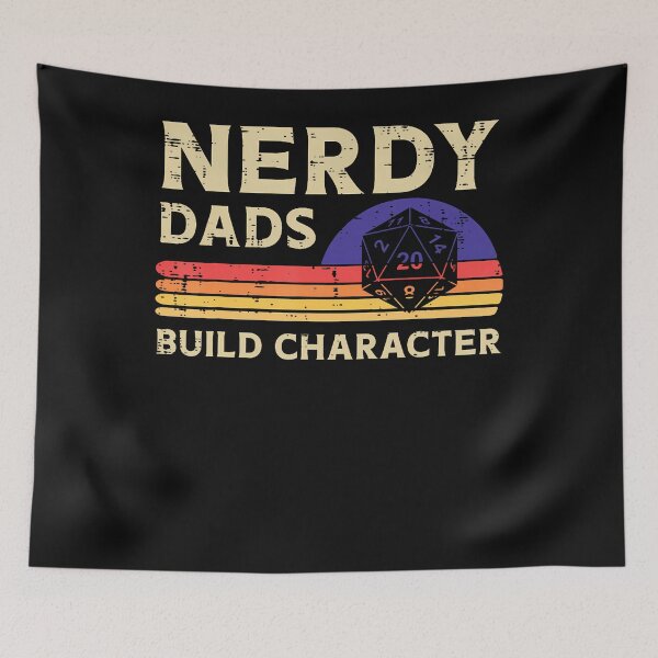 Item preview, Nerdy Dads Build Character Funny Fathers Day Gaming Gamer designed and sold by Inzarportrait.