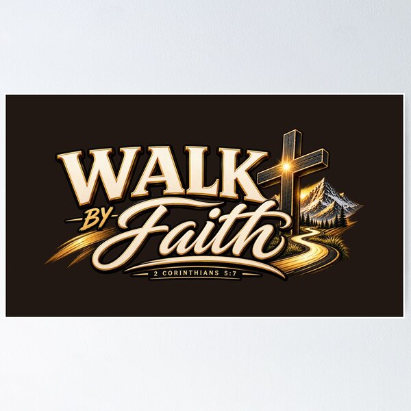 Item preview, Walk By Faith – Christian Cross Mountain Design designed and sold by HO•Designs.