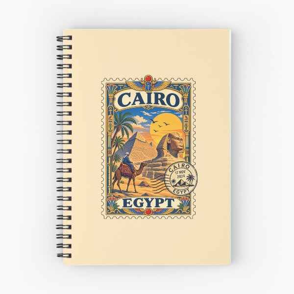 Item preview, Egyptian Pyramids | Vintage Stamp of Cairo Egypt Design | Retro Travel-Inspired Cairo Graphic | Nostalgic Middle Eastern Architecture Art  designed and sold by GulfSignature.