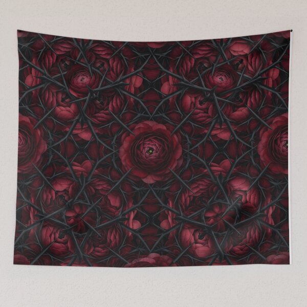 Item preview, Dark Crimson Roses and Black Thorns Pattern designed and sold by Owcomm.