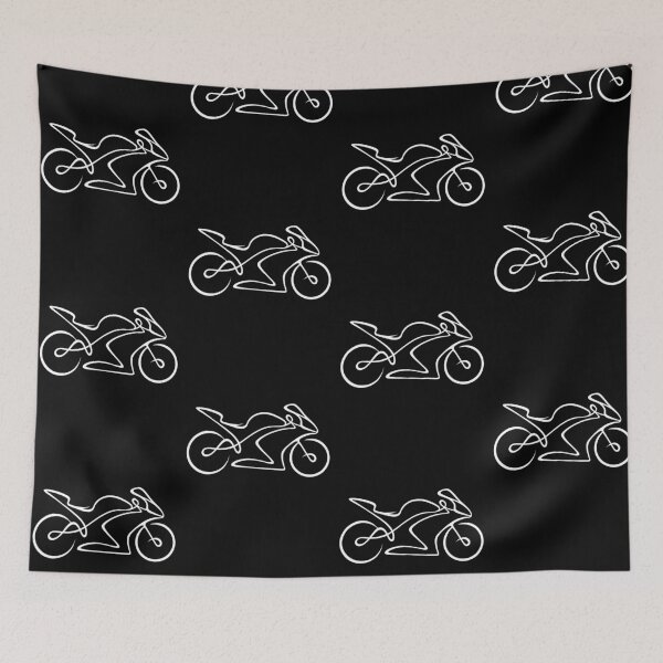 Item preview, White Line Sportbike Minimalist Motorcycle designed and sold by JesterKrewArt.