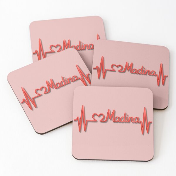 Item preview, Madina Heartbeat Line (V.4) – Islamic City Love Typography Design designed and sold by D-Islamic.