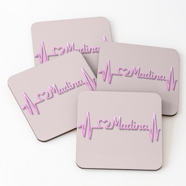 Item preview, Madina Heartbeat Line (V.5) – Islamic City Love Typography Design designed and sold by D-Islamic.