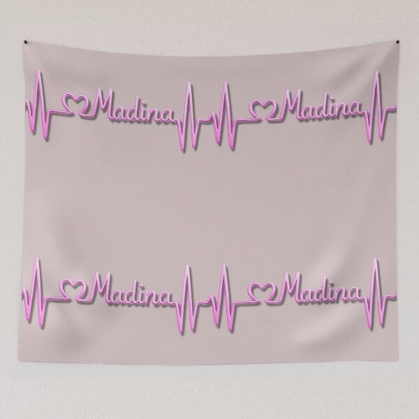 Item preview, Madina Heartbeat Line (V.5) – Islamic City Love Typography Design designed and sold by D-Islamic.