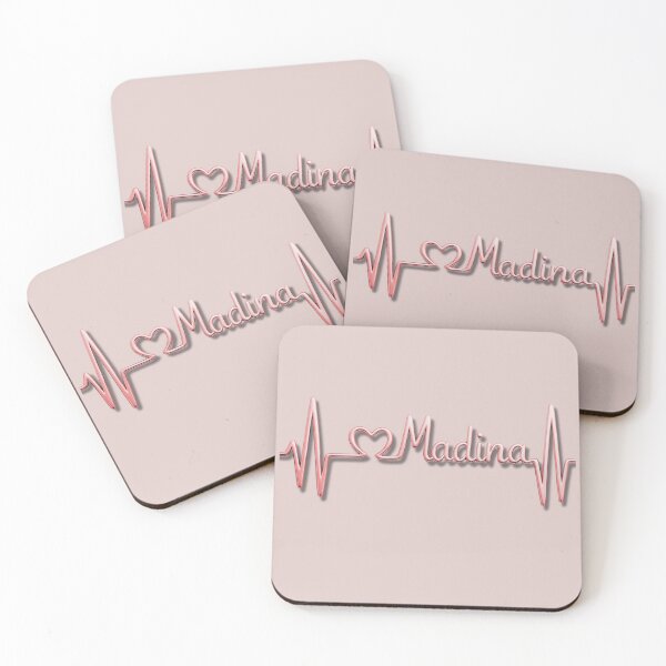 Item preview, Madina Heartbeat Line (V.6) – Islamic City Love Typography Design designed and sold by D-Islamic.