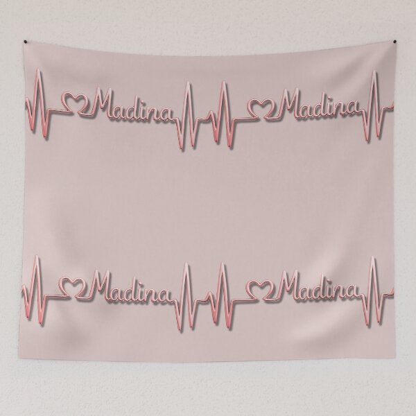 Item preview, Madina Heartbeat Line (V.6) – Islamic City Love Typography Design designed and sold by D-Islamic.