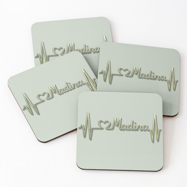Item preview, Madina Heartbeat Line (V.7) – Islamic City Love Typography Design designed and sold by D-Islamic.