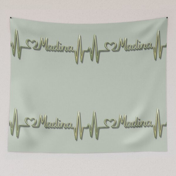 Item preview, Madina Heartbeat Line (V.7) – Islamic City Love Typography Design designed and sold by D-Islamic.