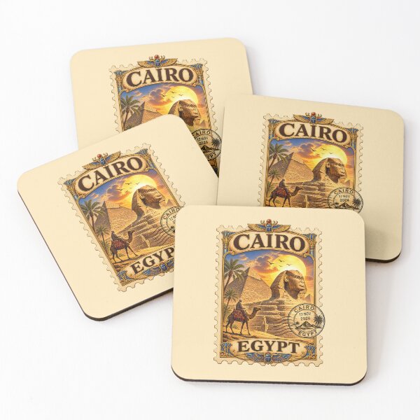 Item preview, Vintage Stamp of Cairo Egypt Design | Retro Travel-Inspired Cairo Graphic | Nostalgic Middle Eastern Architecture Art  designed and sold by GulfSignature.