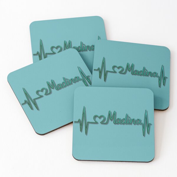 Item preview, Madina Heartbeat Line (V.8) – Islamic City Love Typography Design designed and sold by D-Islamic.