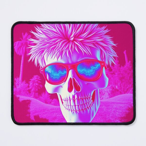 Item preview, Spiky Hair Skull Sunglasses - Neon Pink Retro Pop Art designed and sold by ERODED SELF.