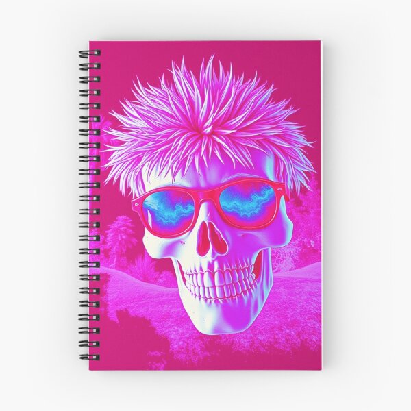 Item preview, Spiky Hair Skull Sunglasses - Neon Pink Retro Pop Art designed and sold by ERODED SELF.