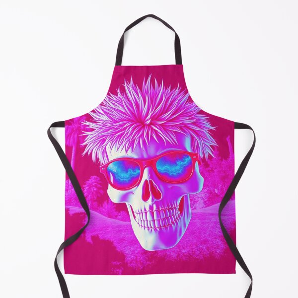 Item preview, Spiky Hair Skull Sunglasses - Neon Pink Retro Pop Art designed and sold by ERODED SELF.